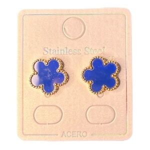 5/$25 NWT Acero Blue Clover Flower Earrings Stainless Steel